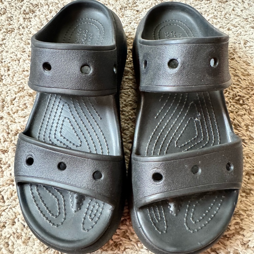 CROCS Black Double Strap Sandals